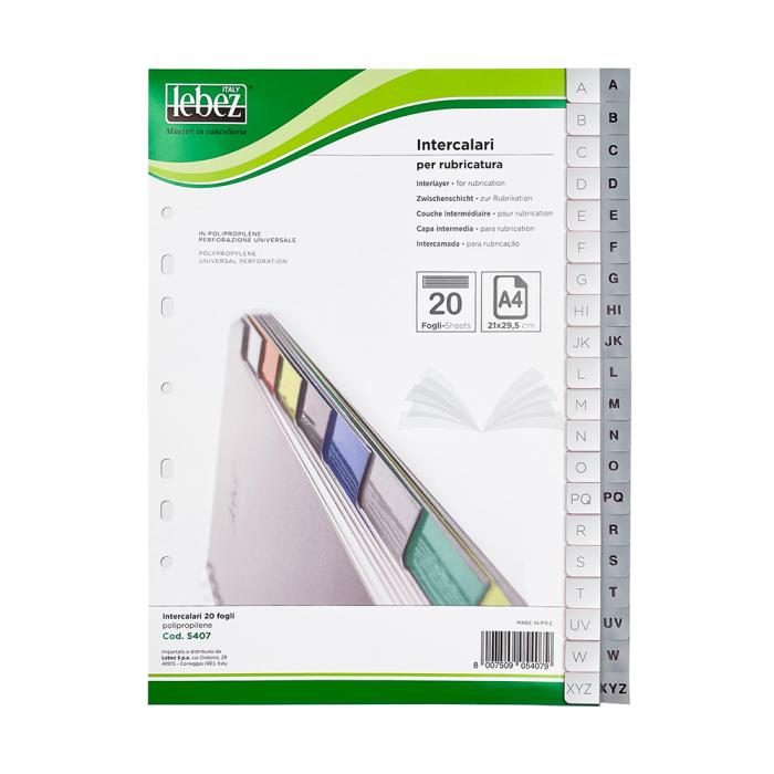 Pregradni karton PVC abeceda od A do Ž siv LEBEZ 5407