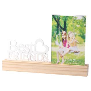 Okvir za sliko lesen s 3D napisom 10x15 cm WOODY TAKK BEST FRINDS 706465