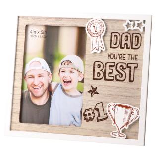Okvir za sliko lesen 10x15 cm WOODY TAKK DAD YOU ARE THE BEST 706526