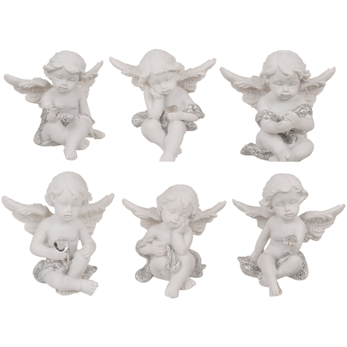 Angel iz poliestra s kristalnim srcem 5 cm 937174