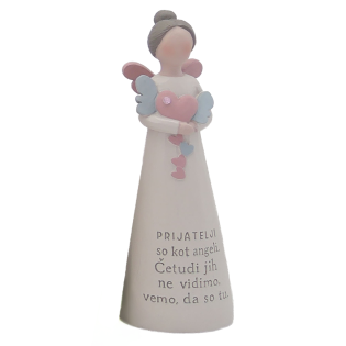 Angel keramični 12,5 cm PRIJATELJI SO KOT ANGELI. ČETUDI JIH NE VIDIMO VSEMO, DA SO TU SIANG13607