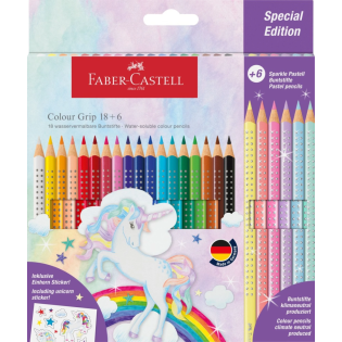 Barvice samorog FABER CASTELL GRIP UNICORN set 18+6