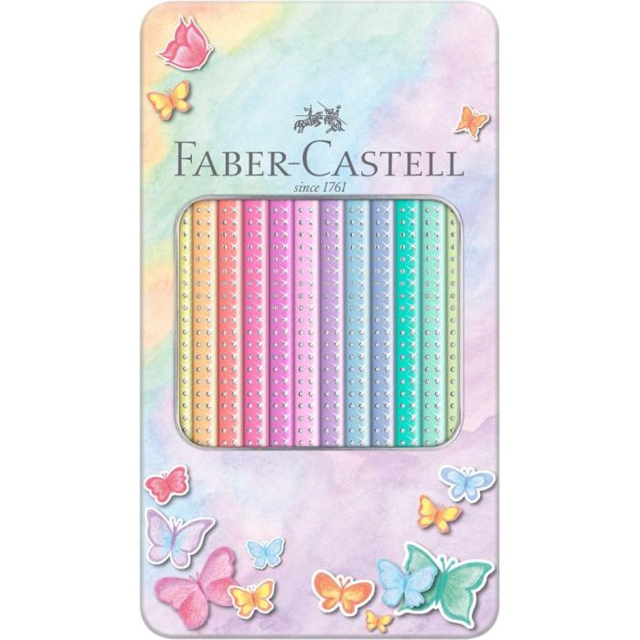 Barvice v kovinski &scaron;katli FABER CASTELL GRIP PASTEL set 12/1