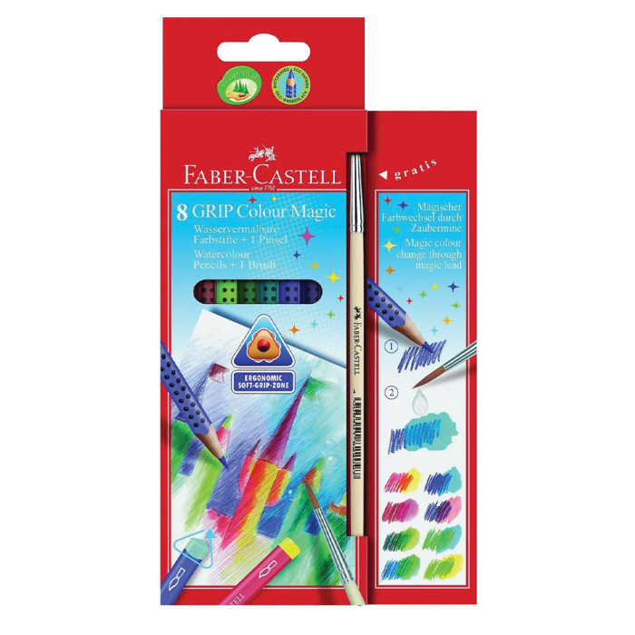 Barvice in čopič FABER CASTELL GRIP AQUARELLE set 8/1