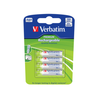 Baterije AAA polnilne alkalne VERBATIM set 4/1