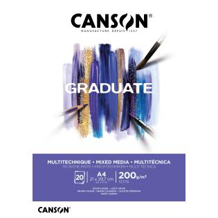 Risalni blok skicirka za me&scaron;ano tehniko 20 listni 200 g CANSON GRADUATE