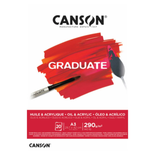 Risalni blok skicirka za oljne in akrilne barve 20 listni 290 g CANSON GRADUATE