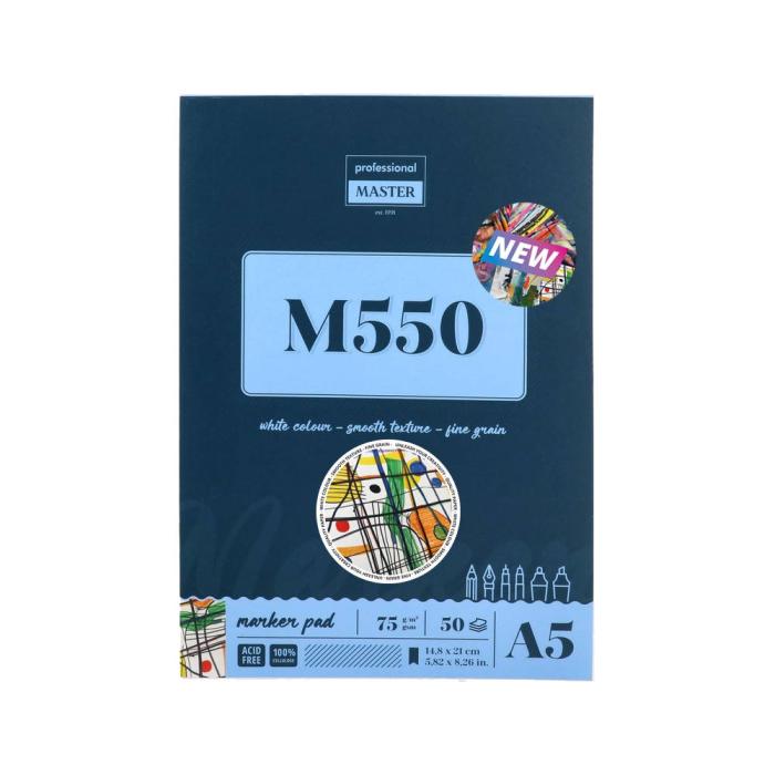 Blok risalni skicirka gladki listi A5 75 g 50 listov PROFESSIONAL MASTER M550 617130