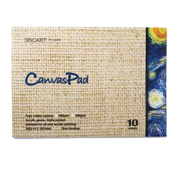 Blok A4 slikarski risalni lepljen 10 listni SINOART CANVAS PAD PLATNO 280 g 617009