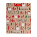 Božična novoletna darilna vrečka kraft HO HO HO MERRY CHRISTMAS