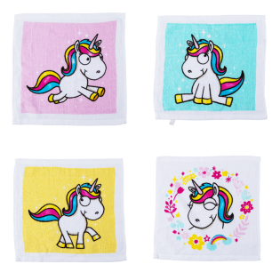 Brisača stisnjena bombažna samorog 30x30 cm KONJ UNICORN 31/4011