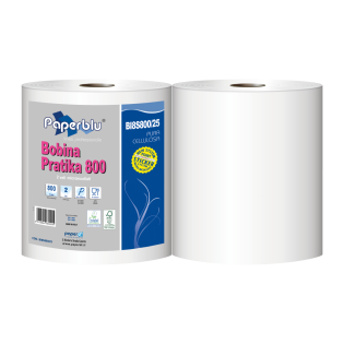 Papirnate brisače kuhinjske za roke v roli bobina pratica dvoslojna 200 m PAPERBLU set 2/1