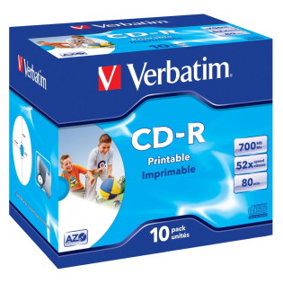 CD-R VERBATIM Printable 700MB 52X 10 v škatli