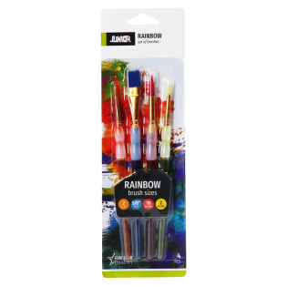 Čopiči debelin okrogli 2 10 plo&scaron;čati 2 8 JUNIOR RAINBOW set 4/1 131010