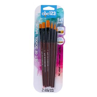 Čopiči plo&scaron;čati 6 10 14 okrogli 8 6 10 ABC123 set 6/1 ABC123-BRSET5