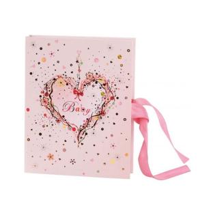 DARILNA &Scaron;KATLA PINK HEART ROJSTVO OTROKA 11x14x2,5 cm