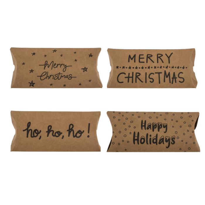 Darilna &scaron;katlica blazinica pov&scaron;terček kraft mini 14x6 cm CHRISTMAS set 4/1 946261