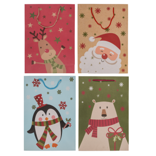 Darilna vrečka božična novoletna kraft MERRY CHRISTMAS 160129