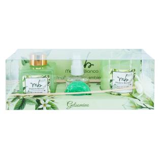 Darilni set di&scaron;av za prostor difuzor di&scaron;eča sveča parfum in milo MASTRO BIANCO JASMIN 4/1