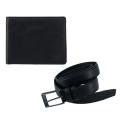 Darilni set mo&scaron;ki pas in denarnica usnjena črn COVERI COLLECTION C-1032