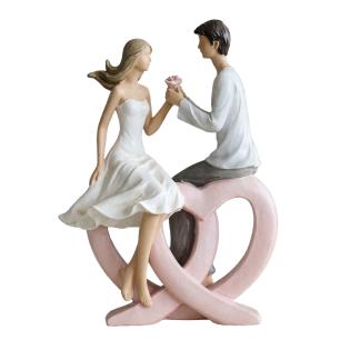 Dekoracija mladoporočenca na srcu 16x6x18 cm MOŽ IN ŽENA