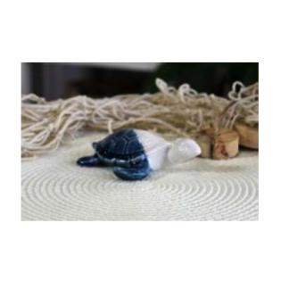 Dekoracija porcelan želvica 11X11X3CM modro bela