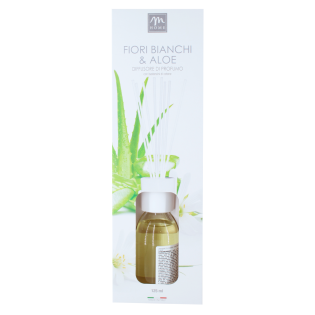 Difuzor osvežilec zraka s palčkami aloe vera in beli cvet 125 ml MHOME MERCURY