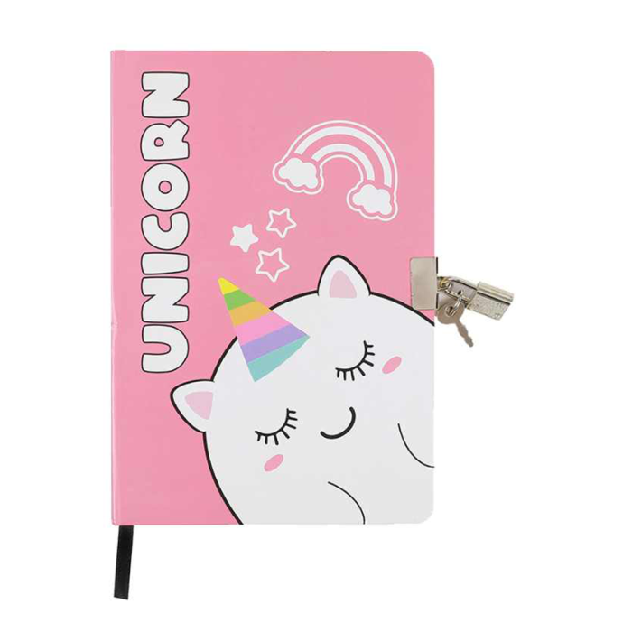 Dnevnik črtni s ključavnico I-TOTAL UNICORN SAMOROG XL1848