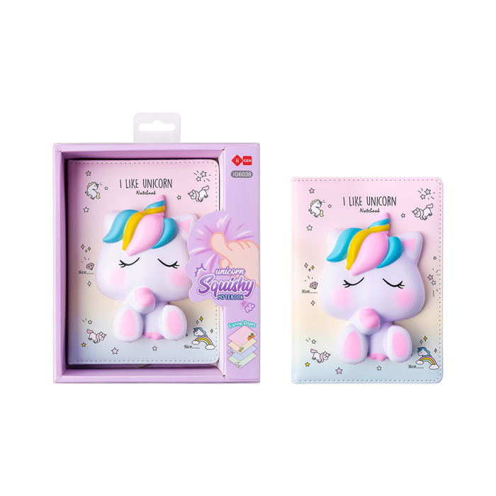 Dnevnik rokovnik mehki 128 listni samorog SQUISHY UNICORN NOTEBOOK IG6038