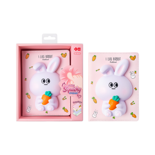 Dnevnik rokovnik mehki 128 listni zajec SQUISHY NOTEBOOK IG6033