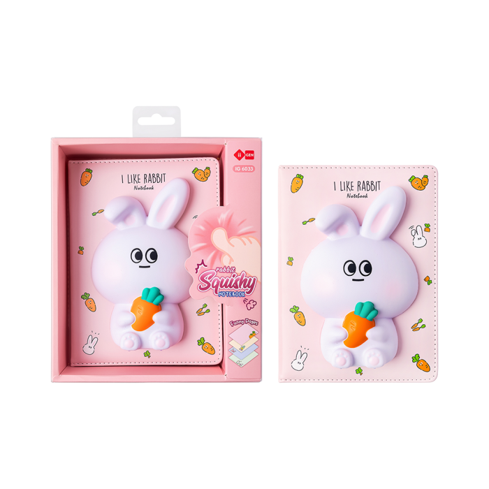 Dnevnik rokovnik mehki 128 listni zajec SQUISHY NOTEBOOK IG6033