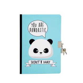 Dnevnik s ključavnico s pikami panda Pandastic XL1844