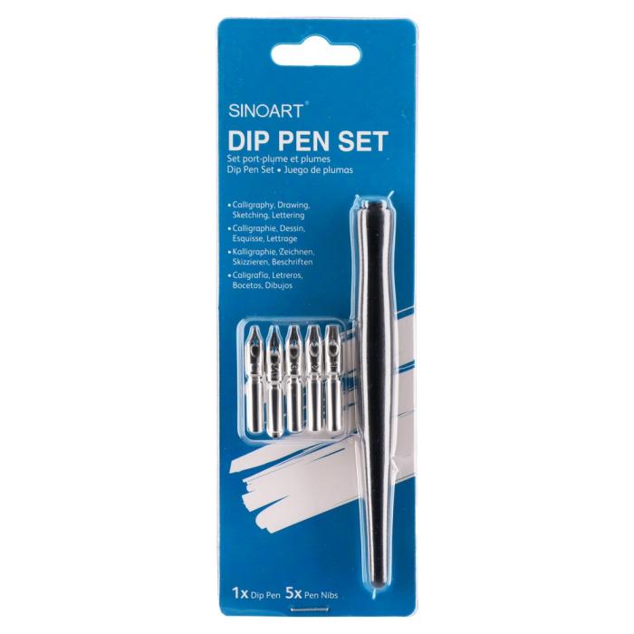 Držalo za pero peresnik in 5 nastavkov konic kaligrafsko REDIS DIP PEN SET SINOART 617094