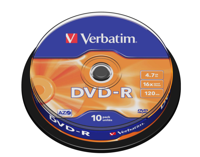 DVD-R 4,7GB 16X 10 NA OSI VERBATIM 43523