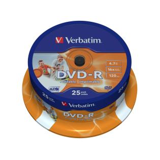 DVD-R 4,7GB 16X 25 NA OSI  PRINTABLE VERBATIM 43538