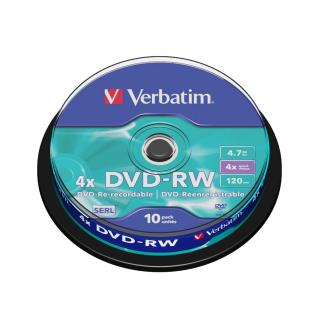 DVD-RW 4,7GB 4X 10 NA OSI VERBATIM 43552