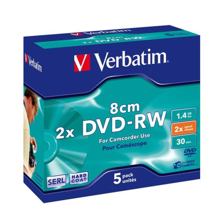 DVD-RW MINI 1,4 GB 4x8 cm VERBATIM set 5/1 43514 16942