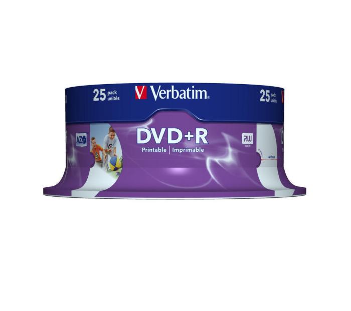 DVD+R 4,7GB 16X 25 NA OSI PRINTABLE VERBATIM 43539