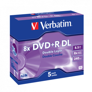 DVD+R DL 8,5GB 8X DOUBLE LAYER VERBATIM set 5/1 43541