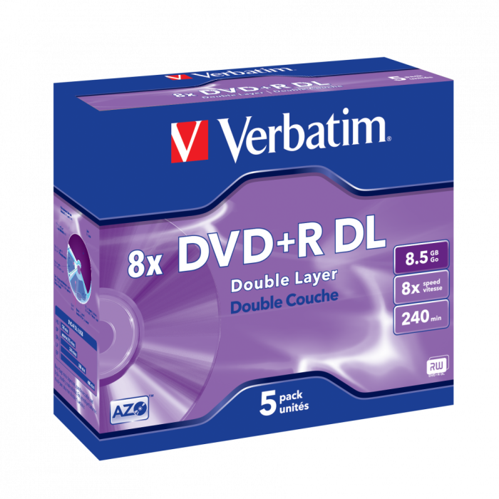 DVD+R DL 8,5GB 8X DOUBLE LAYER VERBATIM set 5/1 43541