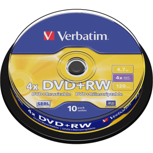 DVD+RW 4,7GB 4X 10 NA OSI VERBATIM 43488
