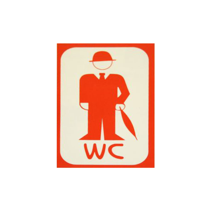 Etiketa nalepka za označitev moškega WC