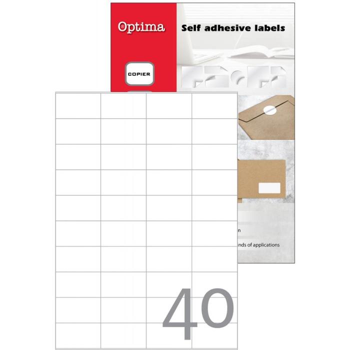 Etikete nalepke  bele A4 set 100/1 OPTIMA 