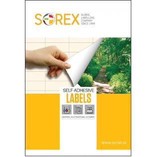Etikete nalepke bele A4 okrogle set 100/1 SOREX 