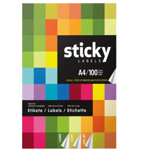 Etikete nalepke bele A4 set 100/1 STICKY LABELS