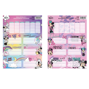 Etikete nalepke za ime z urnikom MINNIE MOUSE DISNEY set 6/1 318297