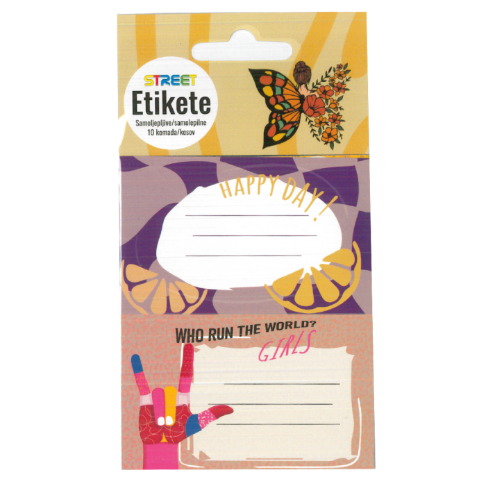 Etikete nalepke za ime STREET GIRLS set 10/1