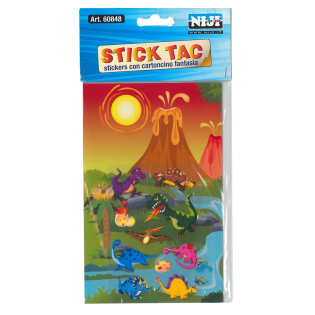 Nalepke etikete dinozavri 3D STICK TAC NIJI 60848