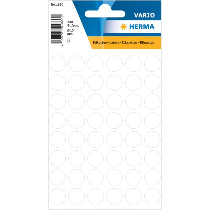 Etikete nalepke krog fi 1,3 cm HERMA VARIO set 240/1