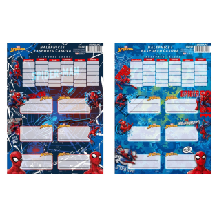 Etikete nalepke za ime z urnikom fantovske PLAY MARVEL SPIDER MAN set 6/1 326297